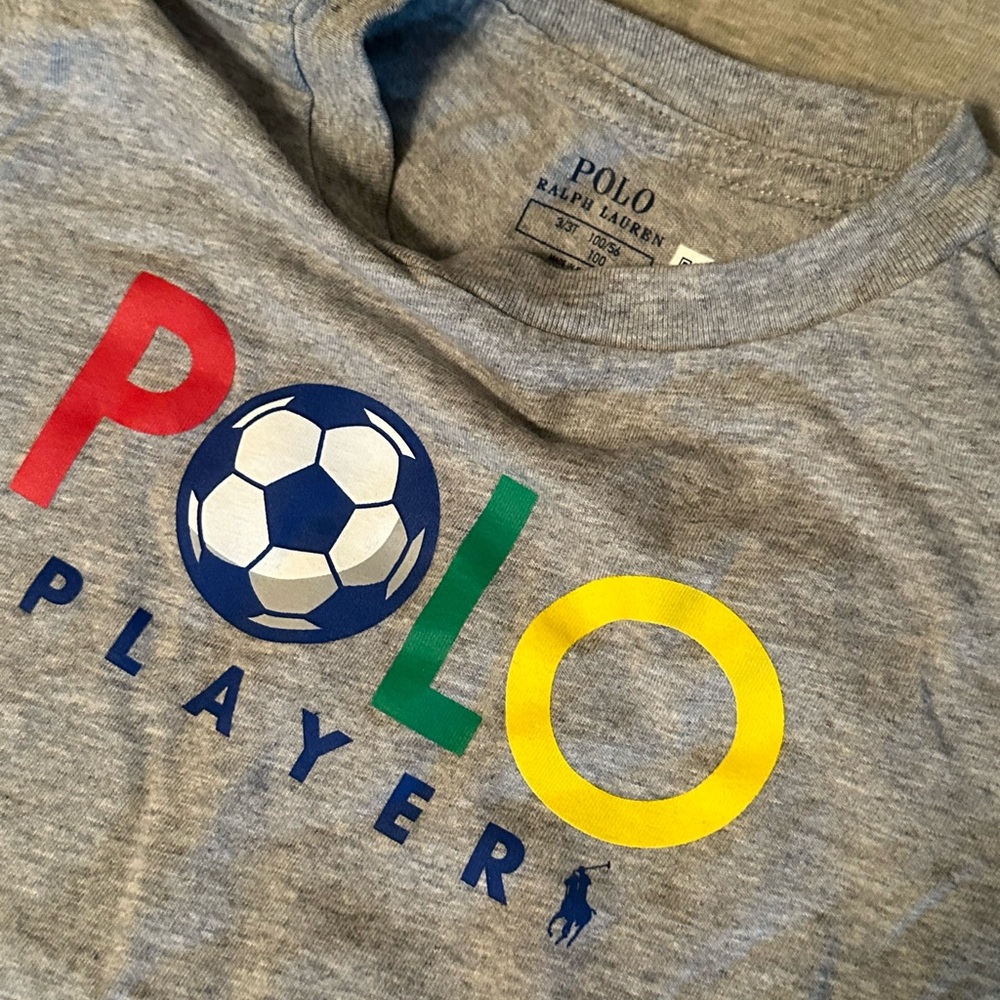 🐎 Polo by Ralph Lauren Kids Gray Graphic T-Shirt